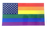 Rainbow Pride American Flag Bumper Sticker