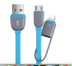 Buy 3 FT2 in 1 Exchangeable Head Multi Cable for Phone & Android/ Micro USB* 5 COLORS*  Bulk Price