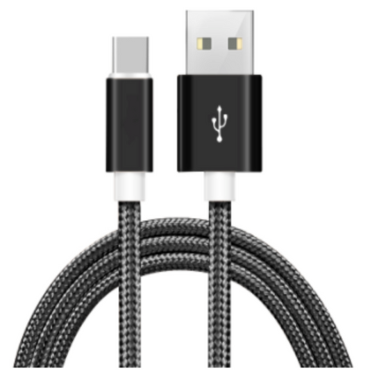 Wholesale Long 9 foot Type C Android Cloth Braided Charger Cord (sold by the piece)