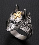 Wholesale ANUBIS EGYPTIAN GOD WITH ANHK METAL RING (sold by the piece)