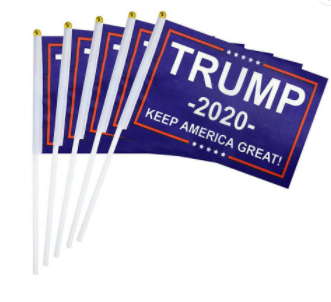 Buy TRUMP 2020 FLAG ON A STICK 9 " x 6 "( sold the piece or 10 pack)Bulk Price