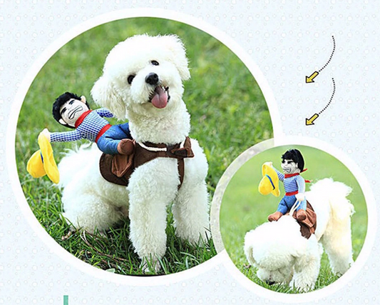 Buy Riding Cowboy Funny Novelty Halloween Dog Costume For Small DogsBulk Price