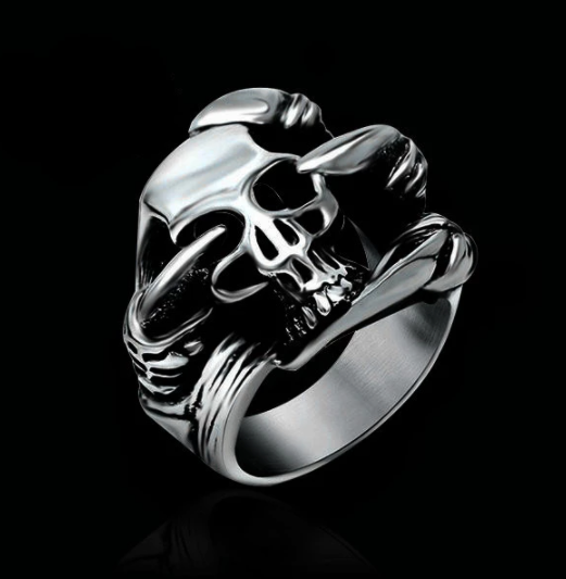 Dragon Claw Skull Steel Metal Biker Ring