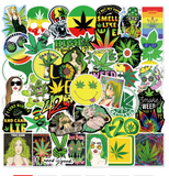 Buy 50pc Lot Assorted Hemp Leaf Weed Stickers 1.5"-3.5"( 50 pack)Bulk Price