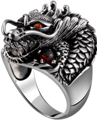 Wholesale RED EYE DRAGON METAL BIKER RING (SOLD BY THE PIECE)