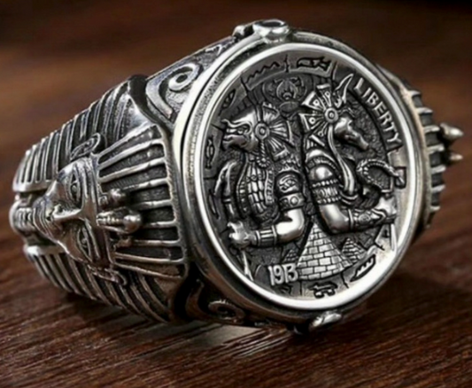 Wholesale EGYPTIAN GODS METAL BIKER RING (sold by the piece)
