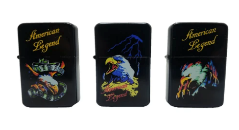 Wholesale ORIGINAL AMERICAN LEGEND EAGLE FLIP TOP OIL LIGHTER (Sold by the piece or dozen)