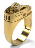 Wholesale GOLD LIGHTER SHAPED  METAL BIKER RING