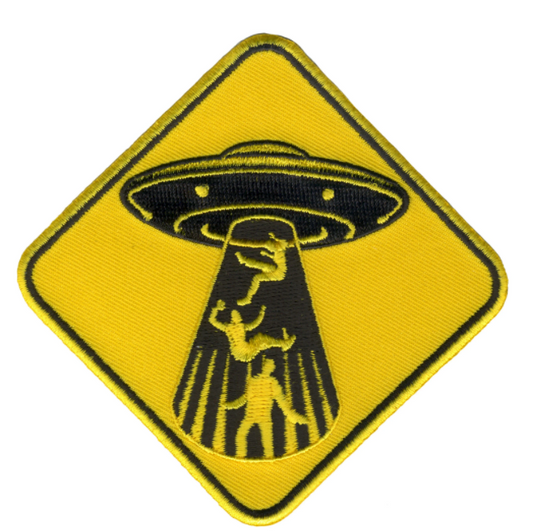 Wholesale ALIEN ABDUCTION 4 X 4 EMBROIDERED PATCH  (sold by the piece )