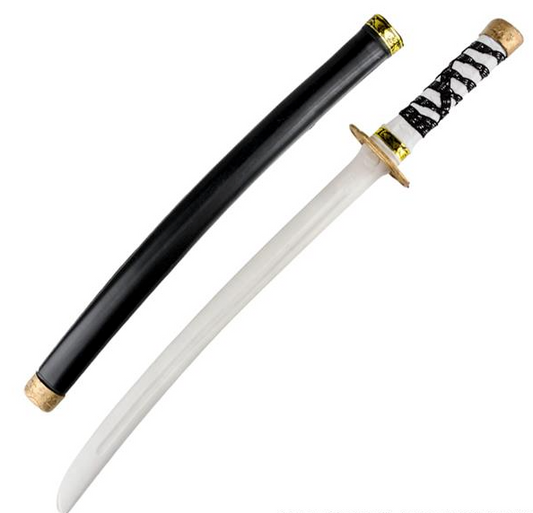 Wholesale 24" Black Plastic Ninja Swords Kimetsu Sanemi Shinazugawa Nichirin Wooden (Sold by the piece or dozen)