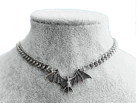 Wholesale GOTHIC METAL BAT CHOKER NECKLACE (Sold by the piece)