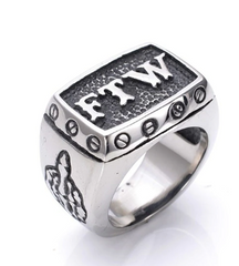 Wholesale FTW #3 MIDDLE FINGER METAL BIKER RING (sold by the piece)