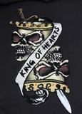 Wholesale KING OF HEARTS SKULL BLACK SHORT SLEEVE TEE SHIRT (Sold by the piece)