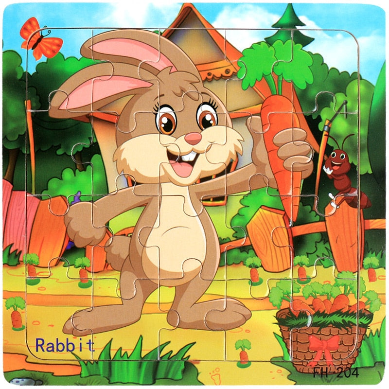 Montessori 3D Puzzle Cartoon Animal Vehicle Jigsaw: A Fun and Educational Game for Early Learners