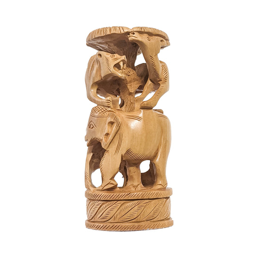 Add a Whimsical Touch to Your Home with Wooden Animal Mix Statue