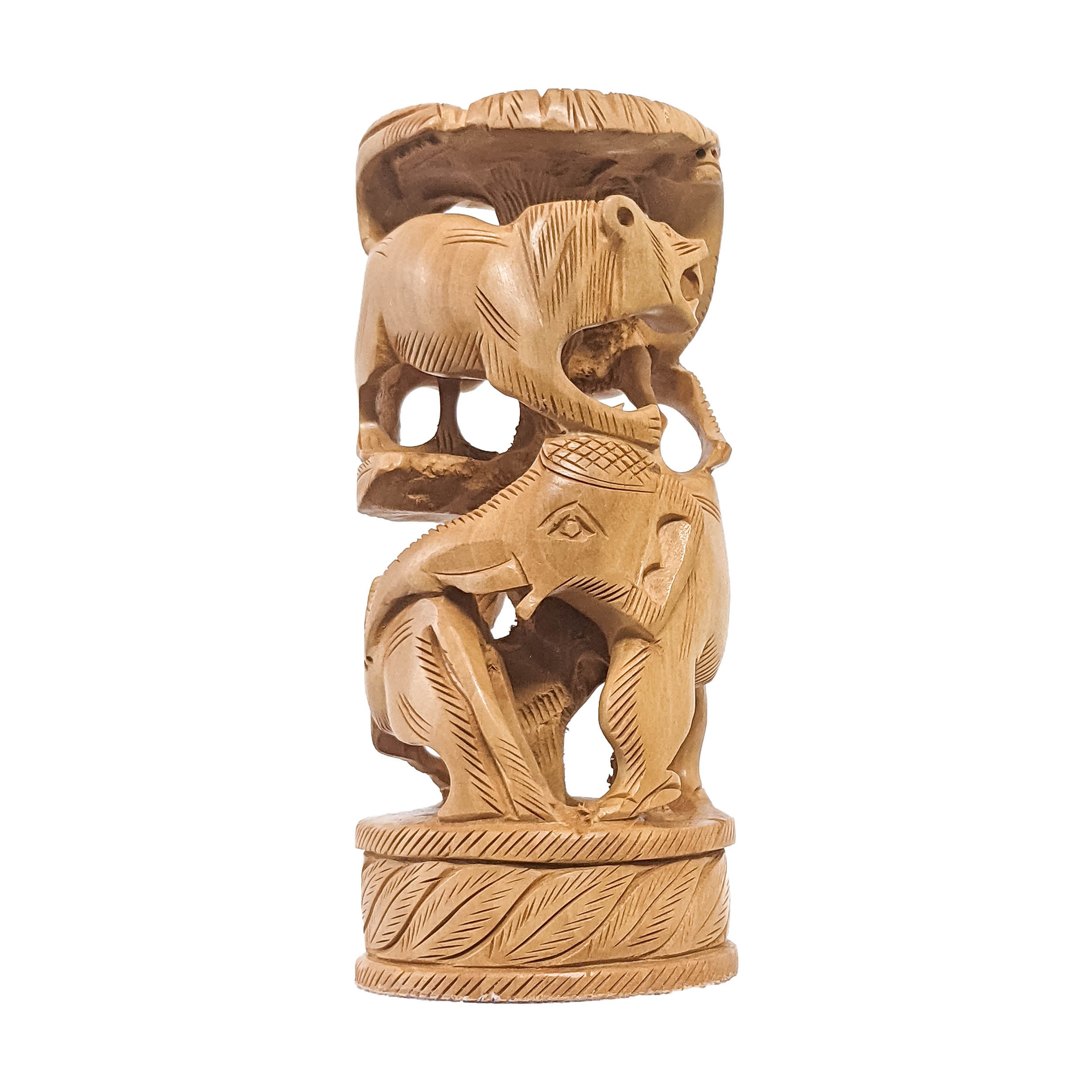 Add a Whimsical Touch to Your Home with Wooden Animal Mix Statue