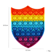 Dimensions Of Rainbow Shield Pop It Fidget Toy