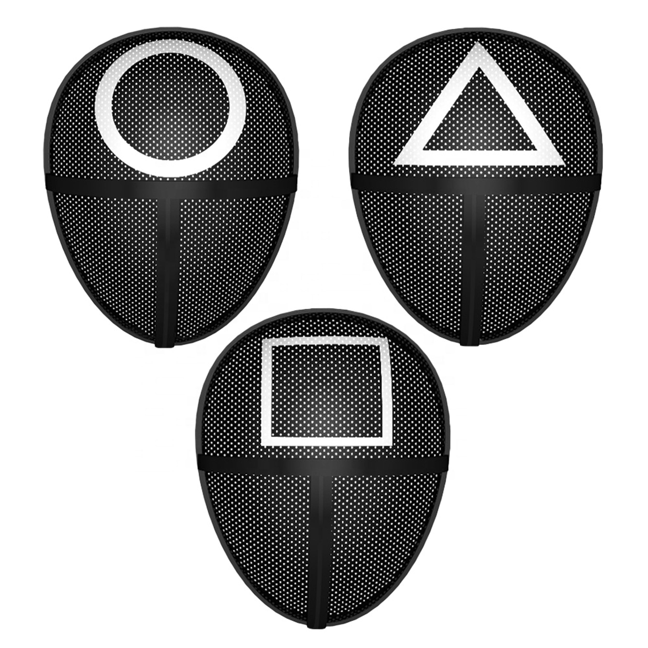 Three different pattern korean game masks
