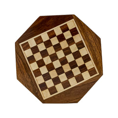 Handmade Octagon Wooden Small Chess Board