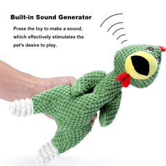 Chicken Plush Teeth Clean Dog Chew Toys with built in sound generator