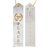 Third Place White Award Ribbon In Bulk