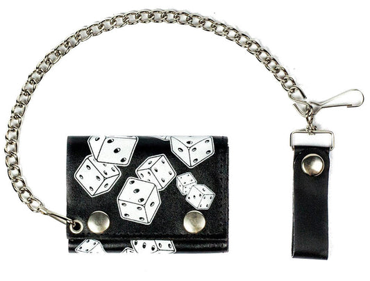 Buy PLAYING DICE TRIFOLD LEATHER WALLETS WITH CHAINBulk Price