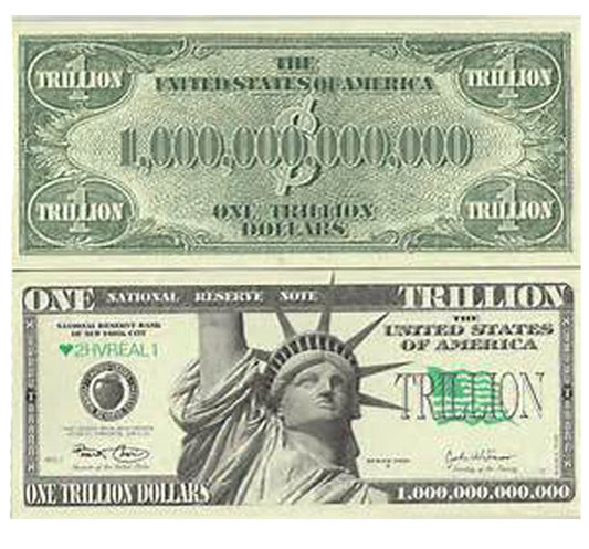 Buy TRILLION DOLLAR BILLS FAKE NOVELTY PLAY MONEY(Sold by the pad of 25 bills)Bulk Price