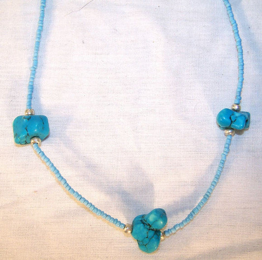 Buy TURQUOISE NUGGET BEAD NECKLACES ( sold by the piece ordozenBulk Price