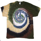 Wholesale CAMOUFLAGE Cotton Peace Sign Tie Dye T-Shirts (Sold by the piece)