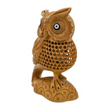 Wooden Handmade Carved Owl Statue 6-Inch