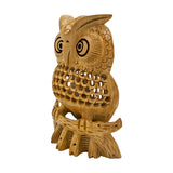 Wooden Handmade Carved Owl Statue 5-Inch