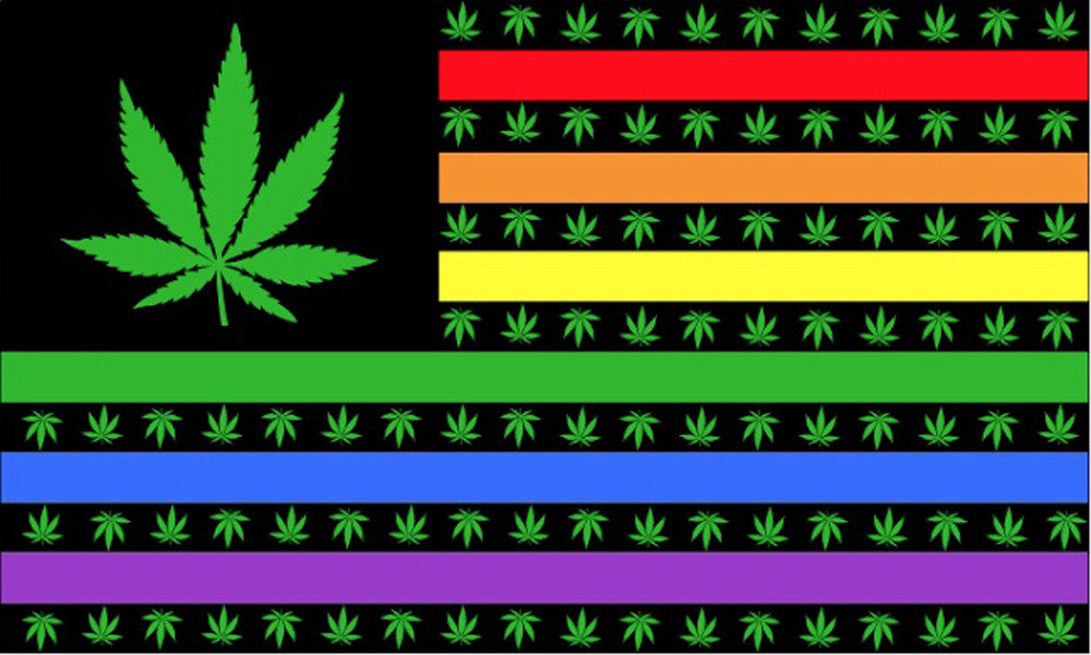 Buy USA POT LEAF MARIJUANA RAINBOW 3 X 5 FLAG Bulk Price