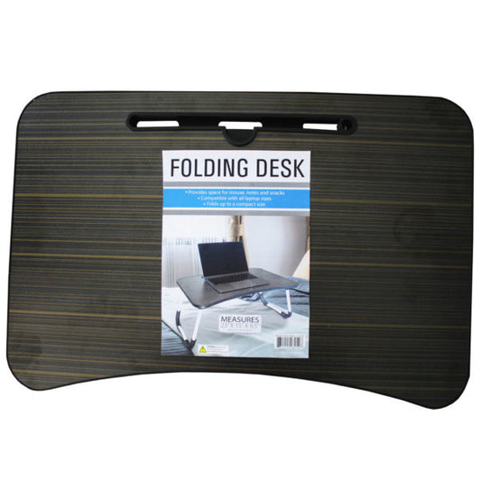 23 x 15 x 9.5 Folding Desk in Dark Gray Faux Wood Design