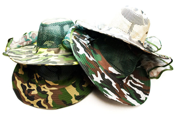 12 Wholesale Camo Pattern Camping Boonie Hat for Men - Quick Dry Hat with  Neck Flap - at 