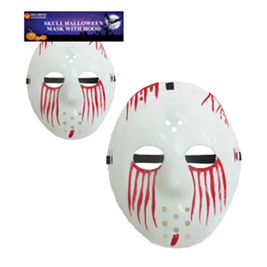 8.75 x 9.375 horror hockey mask with painted blood