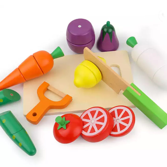Slice and Dice! Vegetables Wooden Cutting Toys for Kids
