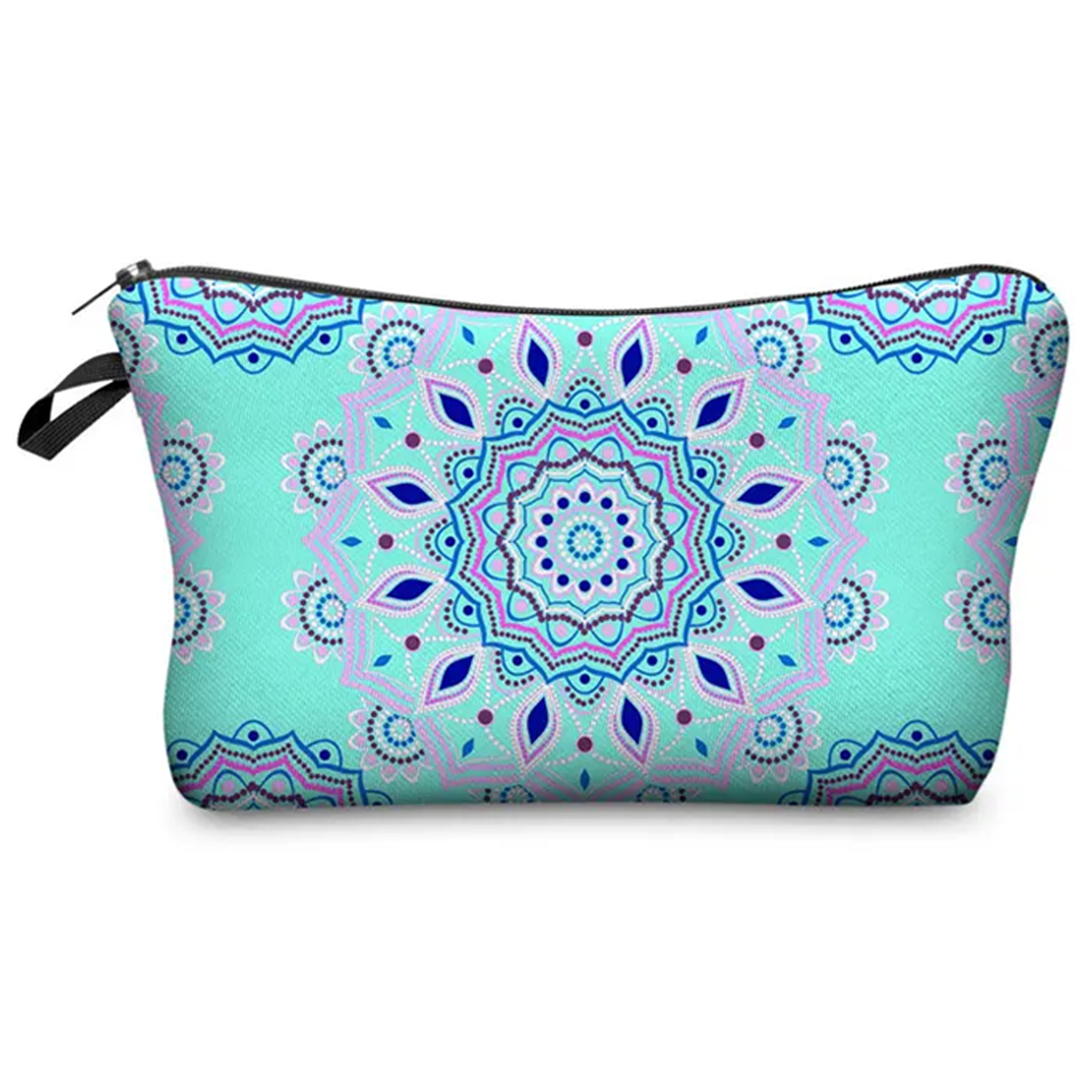 Travel in Style with Vintage Flower Patterned Large Capacity Polyester Makeup Bags for Girls & Women