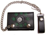 Buy MULTIPLE POT LEAF EIGHT BALL TRIFOLD LEATHER WALLETS WITH CHAINBulk Price