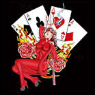 Buy DEVIL WOMAN PLAY CARDS CLOTH 45 INCH WALL BANNER / FLAG-* CLOSEOUT ONLY $ 2.95 EABulk Price