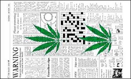 Wholesale WARNING POT LEAF 3' x 5' NEWSPAPER FLAG (Sold by the piece)