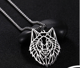 Wholesale STAINLESS STEEL CUT WOLF HEAD NECKLACE