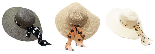 Wholesale Beach Floppy Straw Hats For Women's - Assorted