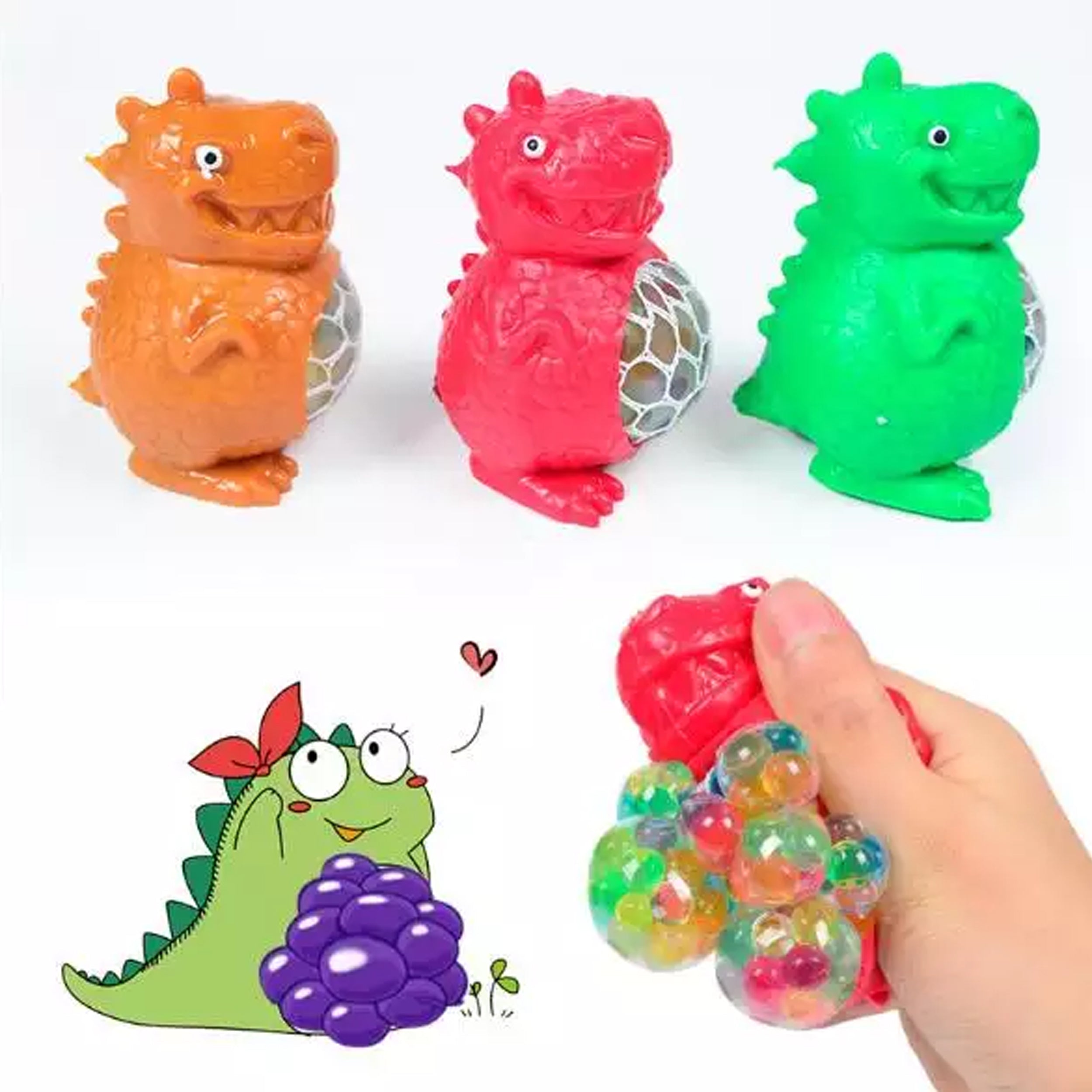 Squishy Water Beads Filled Dinosaur Toy - Assorted