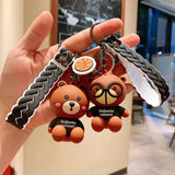 Bear Wearing Eyeglasses Keychain With Flap