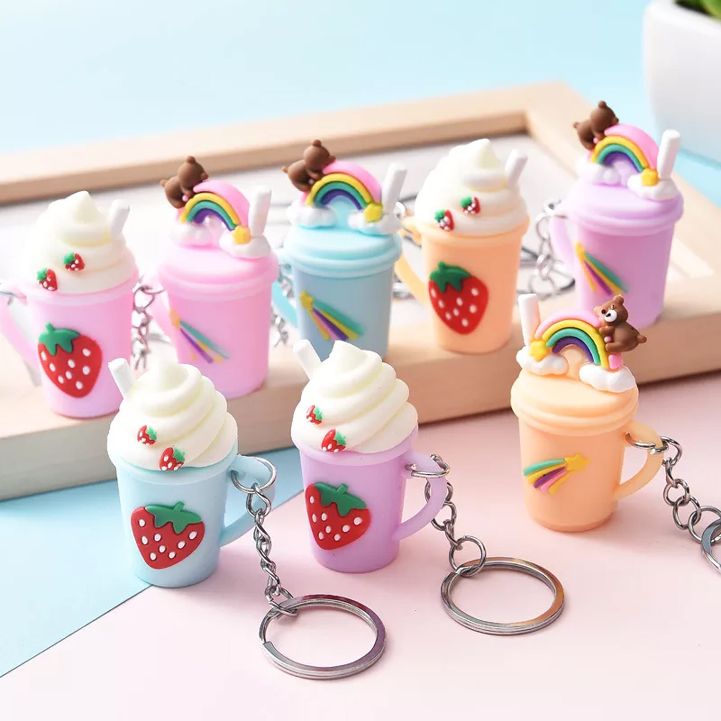 Ice Cream Cup Shaped Keychains