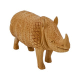 Handmade Wooden Rhinoceros Sculpture