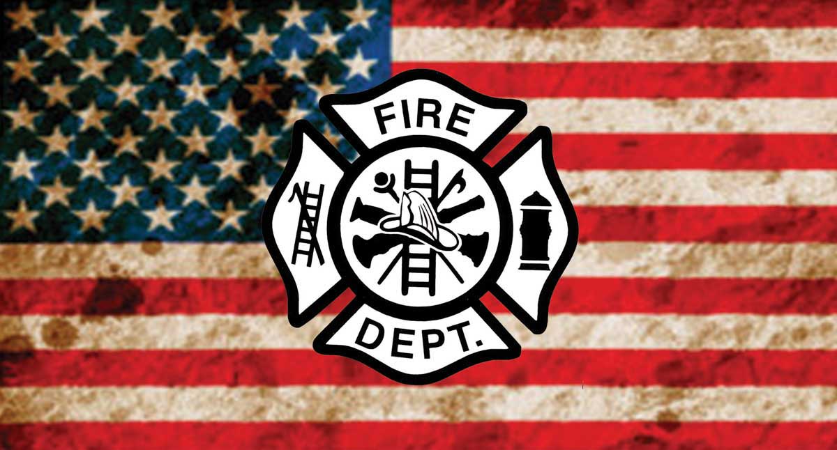 Wholesale FIRE DEPT AMERICAN FLAG METAL LICENSE PLATE ( sold by the piece or dozen )