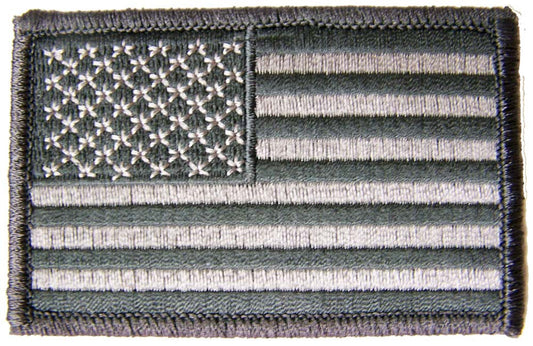 Buy AMERICAN FLAG URBAN GREY left arm 3 INCH EMBROIDERED PATCH Bulk Price