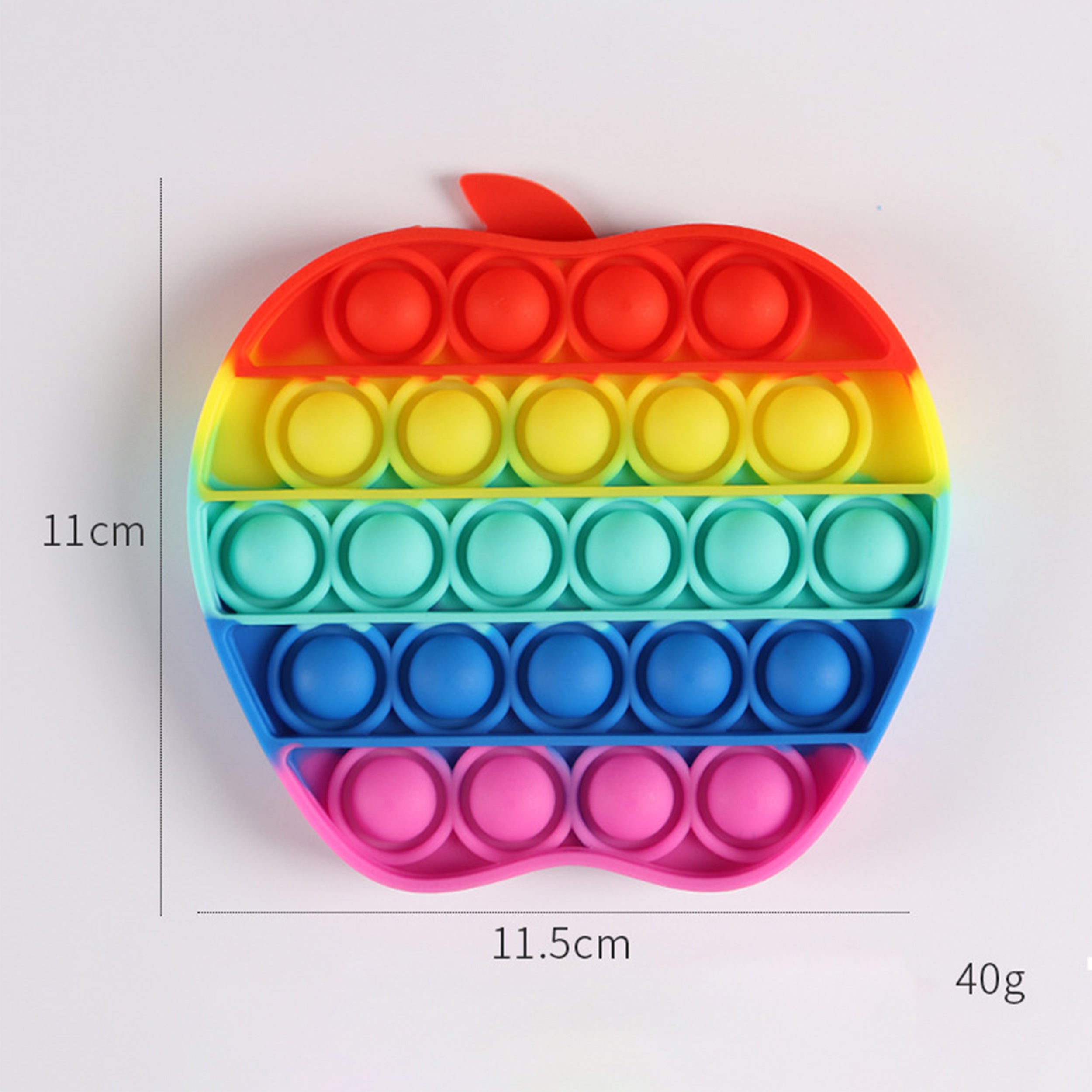 Rainbow Apple Pop It Toy for Kids - Sensory Fidget Toy