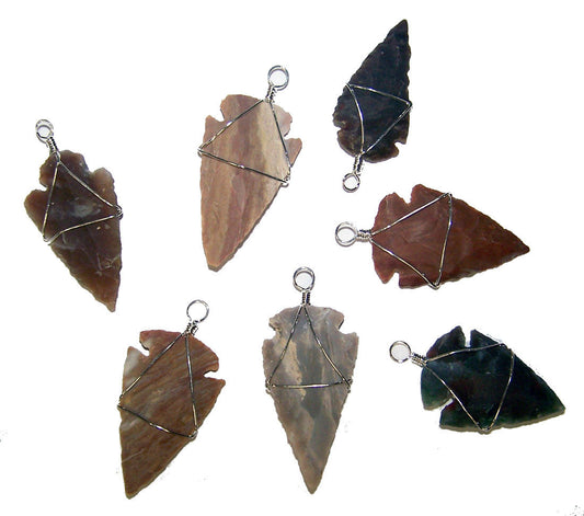 1 1/2-Inch Stone Arrowhead Pendants (Sold by the dozen)